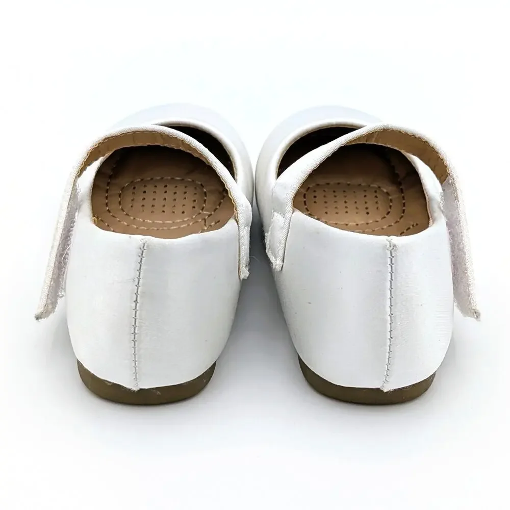 White Satin Mary Jane Toddler Shoes US 5.5 EU 21 Flower Girl Wedding Dress Up